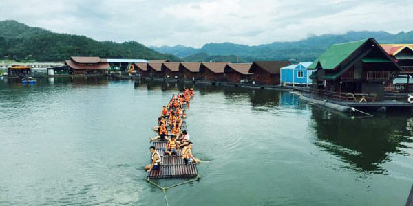 ที่พักริมน้ำกาญจนบุรี ล่องแพเปียก เล่นน้ำ